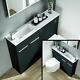 Toilet And Bathroom Vanity Unit Combined Basin Sink Furniture Graphite 1010mm