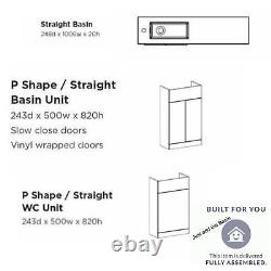 Toilet and Bathroom Vanity Unit Combined Basin Sink Furniture Graphite 1010mm