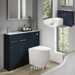 Toilet and Bathroom Vanity Unit Combined Basin Sink Furniture Indigo Blue