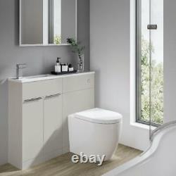 Toilet and Bathroom Vanity Unit Combined Basin Sink Furniture Pearl Matt GREY