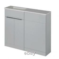 Toilet and Bathroom Vanity Unit Combined Basin Sink Furniture Pearl Matt GREY