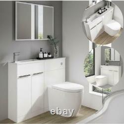 Toilet and Bathroom Vanity Unit Combined Basin Sink Furniture White
