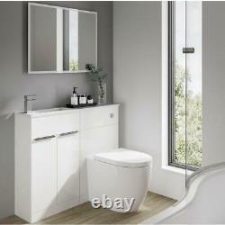 Toilet and Bathroom Vanity Unit Combined Basin Sink Furniture White