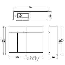 Toilet and Bathroom Vanity Unit Combined Basin Sink Furniture White