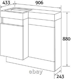 Toilet and Sink Vanity Unit 900mm Metallic Brown Left Hand Bathroom Sink Unit