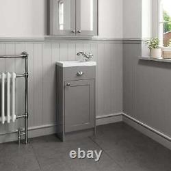 Traditional 400mm Grey Bathroom Vanity Unit Basin Sink Storage Cabinet Furniture