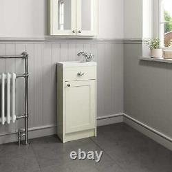 Traditional 950mm Bathroom Toilet WC Basin Vanity Unit Combined Furniture Ivory
