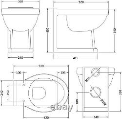 Traditional 950mm Bathroom Toilet WC Basin Vanity Unit Combined Furniture Ivory