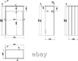 Traditional 950mm Bathroom Toilet WC Basin Vanity Unit Combined Furniture Ivory