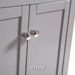 Traditional Bathroom Basin Sink Vanity Unit Floor Standing Cabinet 600mm Grey