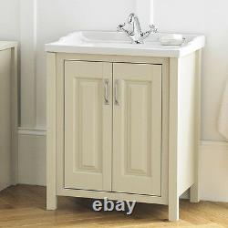 Traditional Bathroom Cabinet Furniture Vanity Unit Storage Sink Basin Ivory
