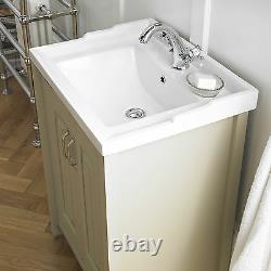 Traditional Bathroom Cabinet Furniture Vanity Unit Storage Sink Basin Ivory