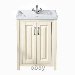 Traditional Bathroom Cabinet Furniture Vanity Unit Storage Sink Basin Ivory