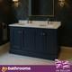 Traditional Dark Grey 120cm Square Vanity Storage Unit Ceramic Sink Marble Top