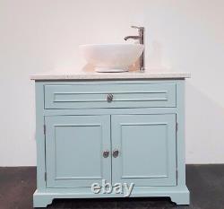 Traditional Granite Top Painted Vanity Unit 800mm Wide bathroom Wash Stand