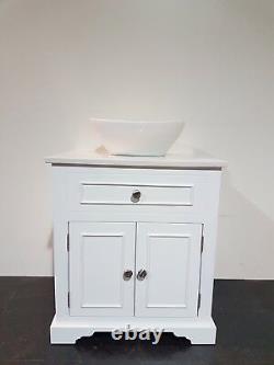 Traditional Granite Top Painted Vanity Unit 800mm Wide bathroom Wash Stand