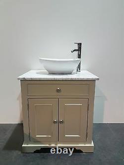 Traditional Granite Top Painted Vanity Unit 800mm Wide bathroom Wash Stand