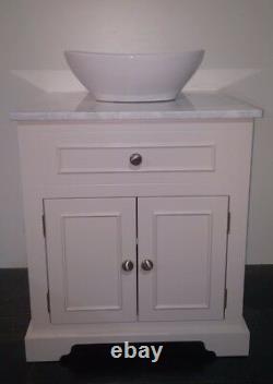 Traditional Granite Top Painted Vanity Unit 800mm Wide bathroom Wash Stand