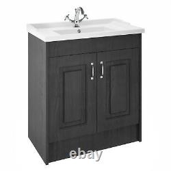 Traditional Royal Grey Vanity Unit 800mm Floor Standing Bathroom Sink Basin