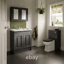 Traditional Royal Grey Vanity Unit 800mm Floor Standing Bathroom Sink Basin