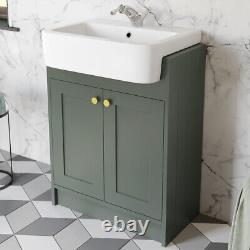 Traditional Vanity Basin Unit Freestanding 1 Tap Hole Bathroom Furniture Green