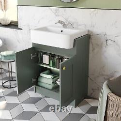 Traditional Vanity Basin Unit Freestanding 1 Tap Hole Bathroom Furniture Green