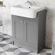 Traditional Vanity Basin Unit Freestanding 1 Tap Hole Bathroom Furniture Grey