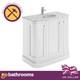 Traditional White Vanity Unit Ceramic Basin With Marble Work Top & Upstand 90cm
