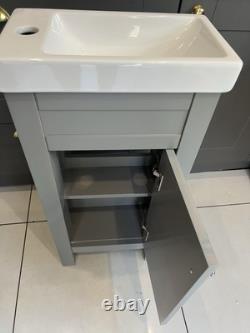 Trafalgar 405mm Grey Cloakroom Vanity Unit Victorian Plumbing Version