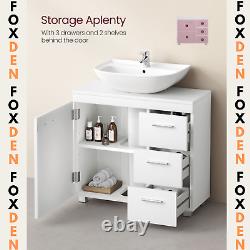 Under Sink Bathroom Vanity Unit Wash Basin Base Cabinet Drawers Cupboard Storage