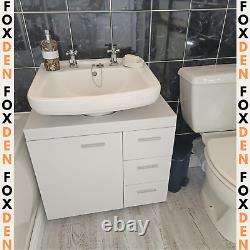 Under Sink Bathroom Vanity Unit Wash Basin Base Cabinet Drawers Cupboard Storage