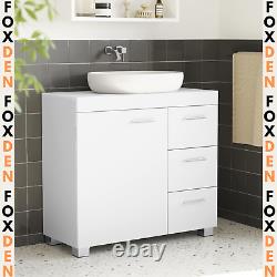 Under Sink Bathroom Vanity Unit Wash Basin Base Cabinet Drawers Storage Cupboard