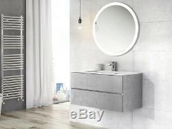 Urban Grey Bathroom Storage Wall Hung Vanity Unit White Resin Basin 90cm