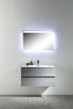 Urban Grey Bathroom Storage Wall Hung Vanity Unit White Resin Basin 90cm