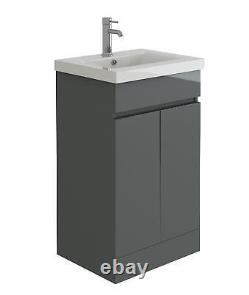 Vanity Basin Sink Unit 500mm Anthracite Grey Floor Furniture