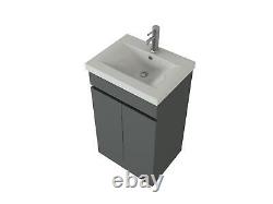 Vanity Basin Sink Unit 500mm Anthracite Grey Floor Furniture