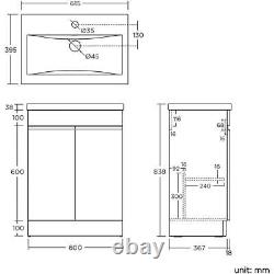 Vanity Basin Sink Unit Close Coupled Toilet WC Pan Bathroom Cabinet White Gloss