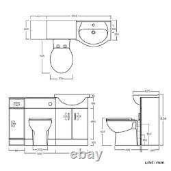 Vanity Basin Unit Back to Wall Toilet Furniture 1200 mm White Gloss Bathroom