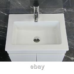Vanity Cabinet Basin Sink Bathroom Cloakroom Compact Design Tap Waste 500MM 6090