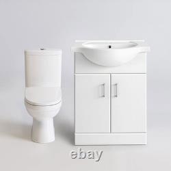 Vanity Sink Unit Soft Close Doors Close Coupled Toilet Bathroom Ceramic Set