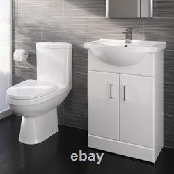 Vanity Sink Unit Soft Close Doors Close Coupled Toilet Bathroom Ceramic Set