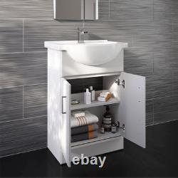 Vanity Sink Unit Soft Close Doors Close Coupled Toilet Bathroom Ceramic Set