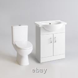 Vanity Sink Unit Soft Close Doors Close Coupled Toilet Bathroom Ceramic Set