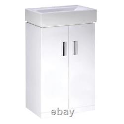 Vanity Unit 450mm Two Door Freestanding Bathroom Cabinet & Ceramic Basin Sink