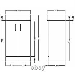 Vanity Unit 450mm Two Door Freestanding Bathroom Cabinet & Ceramic Basin Sink