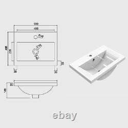 Vanity Unit Basin Sink 500mm 600mm Gloss White Freestanding Bathroom Cabinet