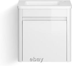 Vanity Unit Basin Sink Wall Hung Cloakroom Right Hand Basin Storage Unit White