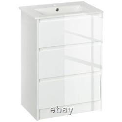 Vanity Unit Bathroom Basin Sink Cabinet White Storage Furniture Floor White