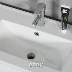 Vanity Unit Bathroom Basin Sink Cabinet White Storage Furniture Floor White