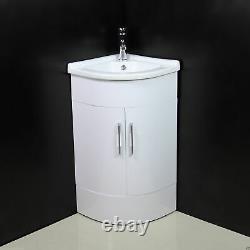 Vanity Unit Cabinet Basin Sink Floor mounted Corner Cloakroom Tap Waste 400 FSC2